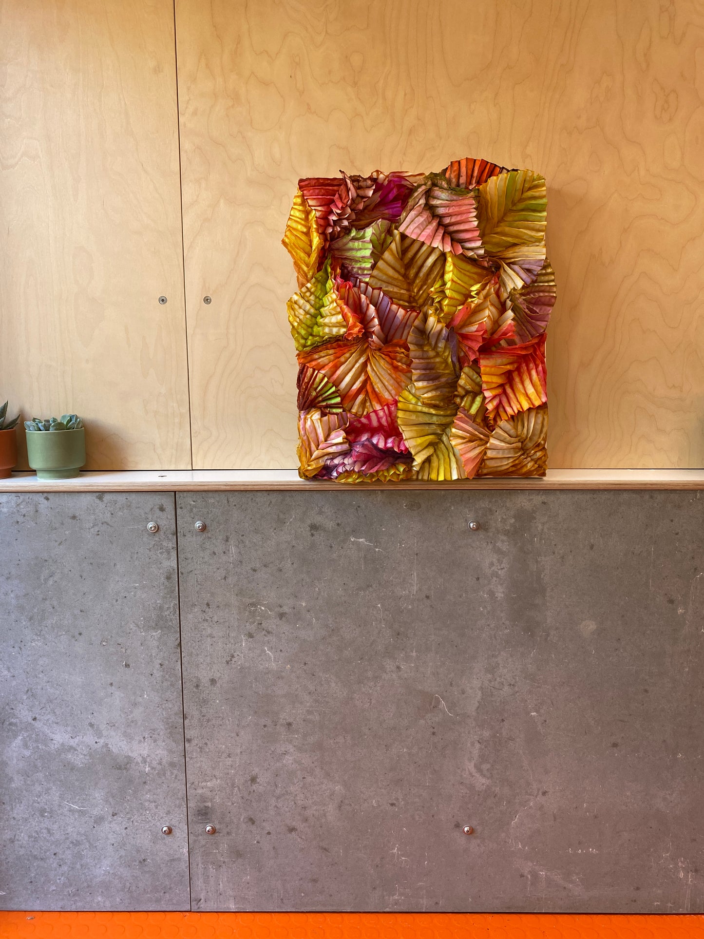 Shibori hand-dyed silk art work (2025)