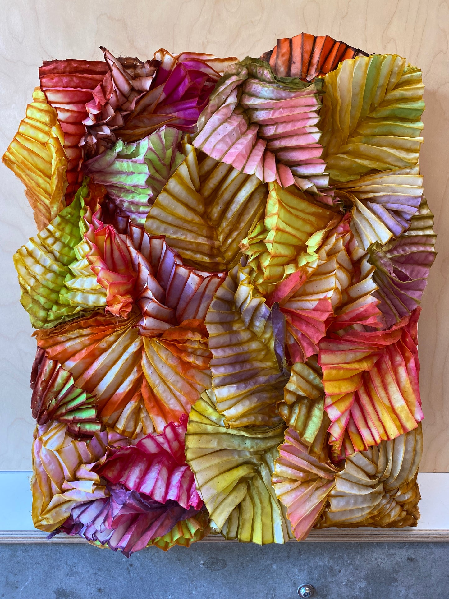 Shibori hand-dyed silk art work (2025)