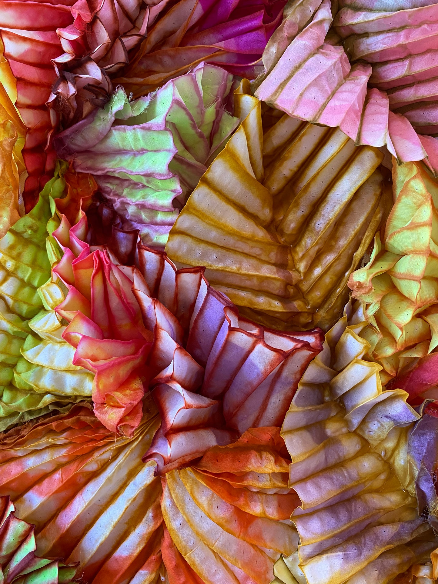 Shibori hand-dyed silk art work (2025)