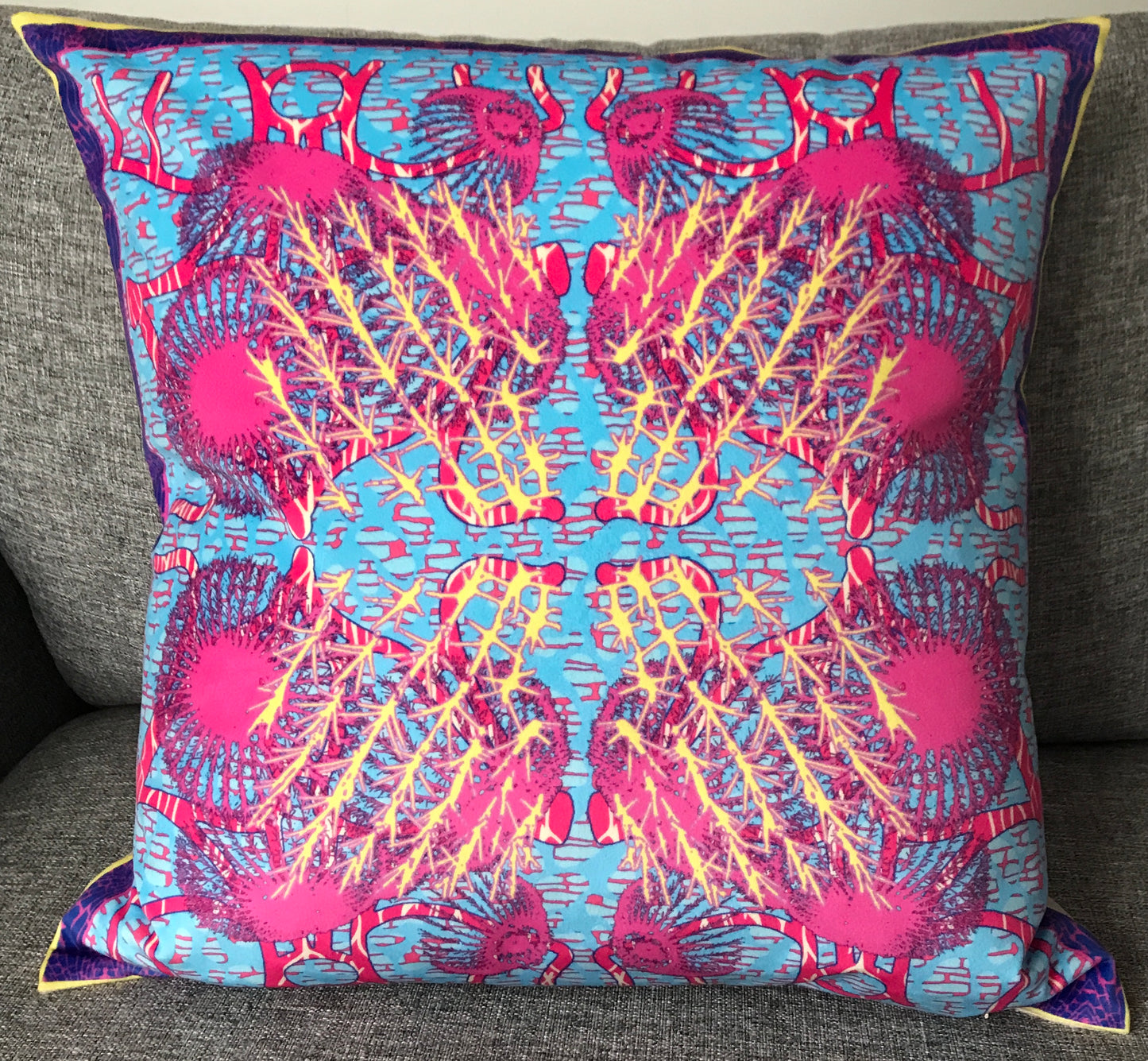 'Red Wall' Velvet Cushion 50cm x 50cm