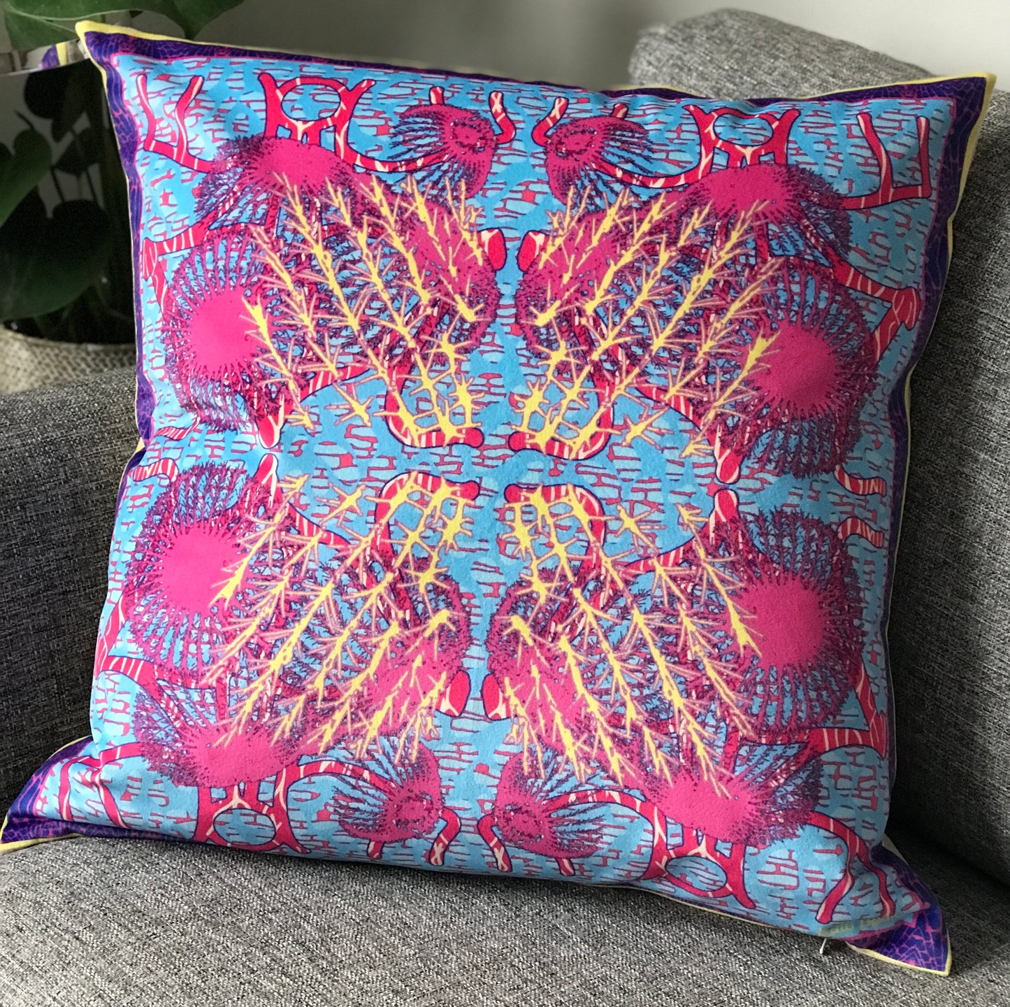 'Red Wall' Velvet Cushion 50cm x 50cm
