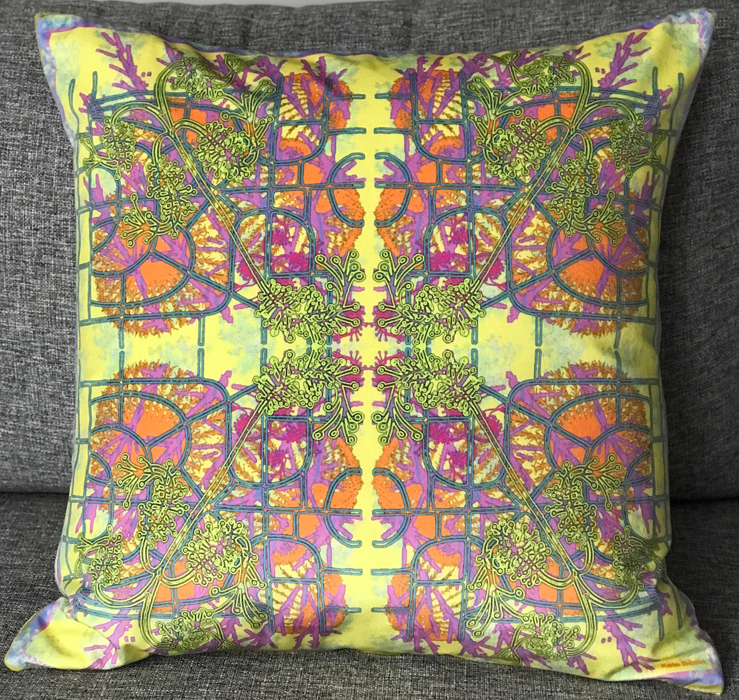 'Pink Rosemary' Velvet Cushion
