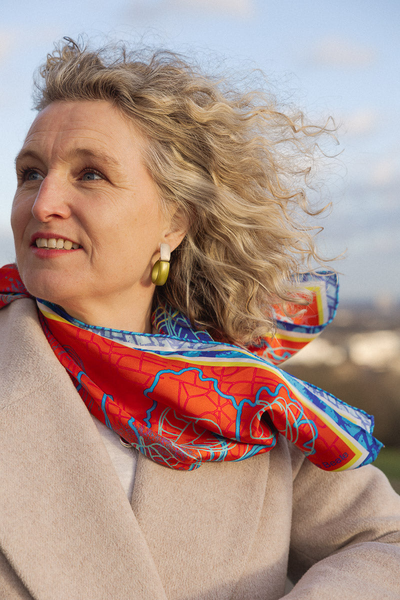 'Royal Floral' Silk Twill Scarf