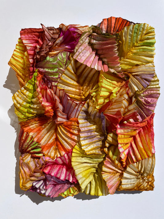 Shibori hand-dyed silk art work (2025)