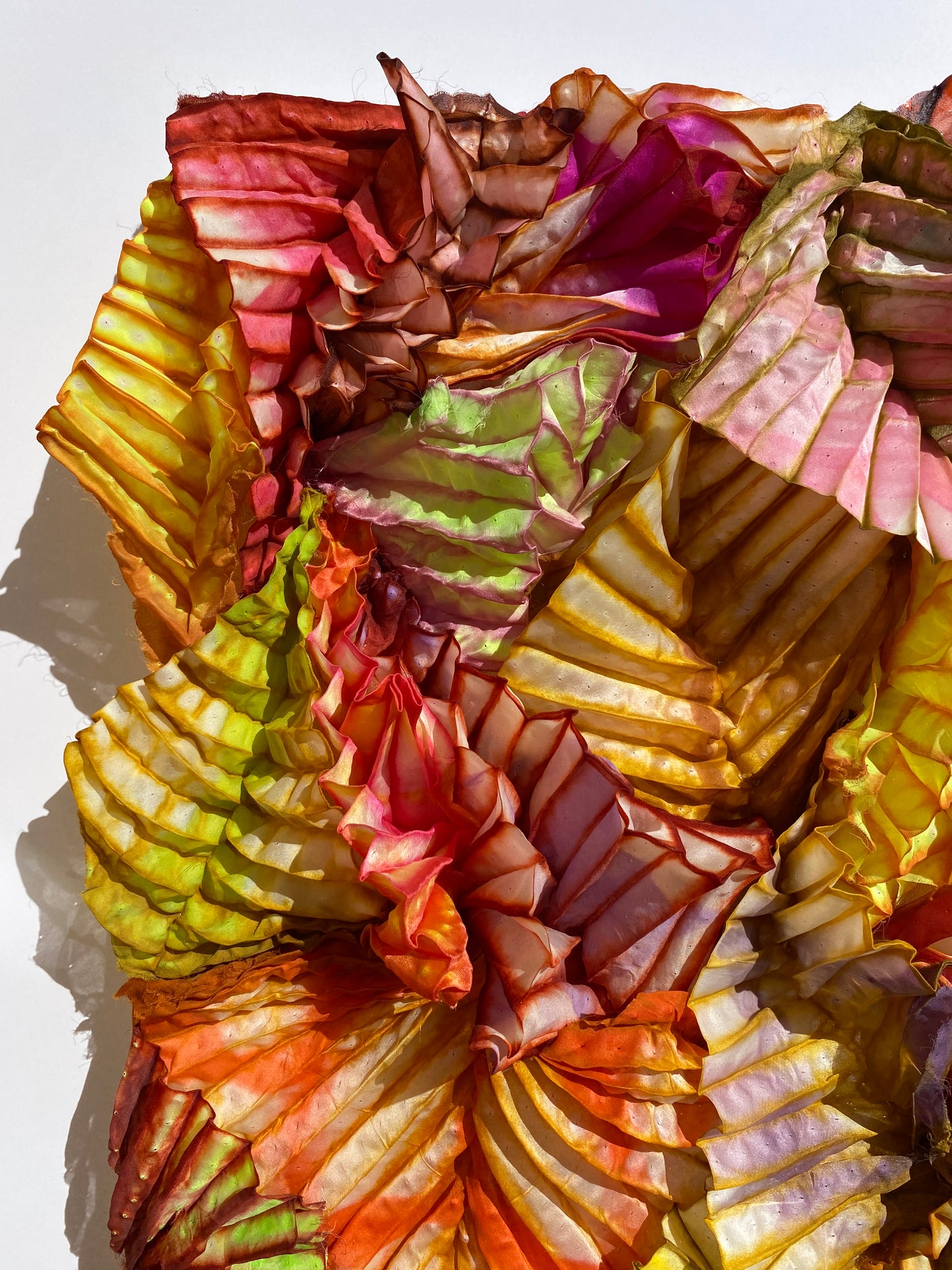 Shibori hand-dyed silk art work (2025)