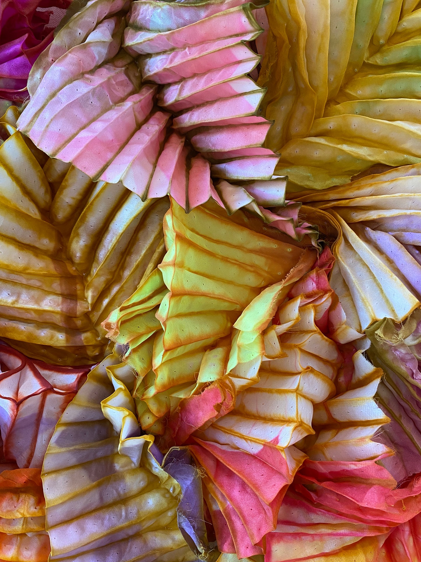 Shibori hand-dyed silk art work (2025)