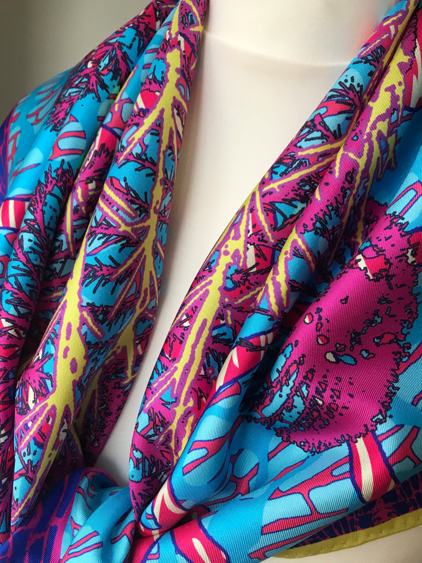 'Red Wall' Silk Twill Scarf