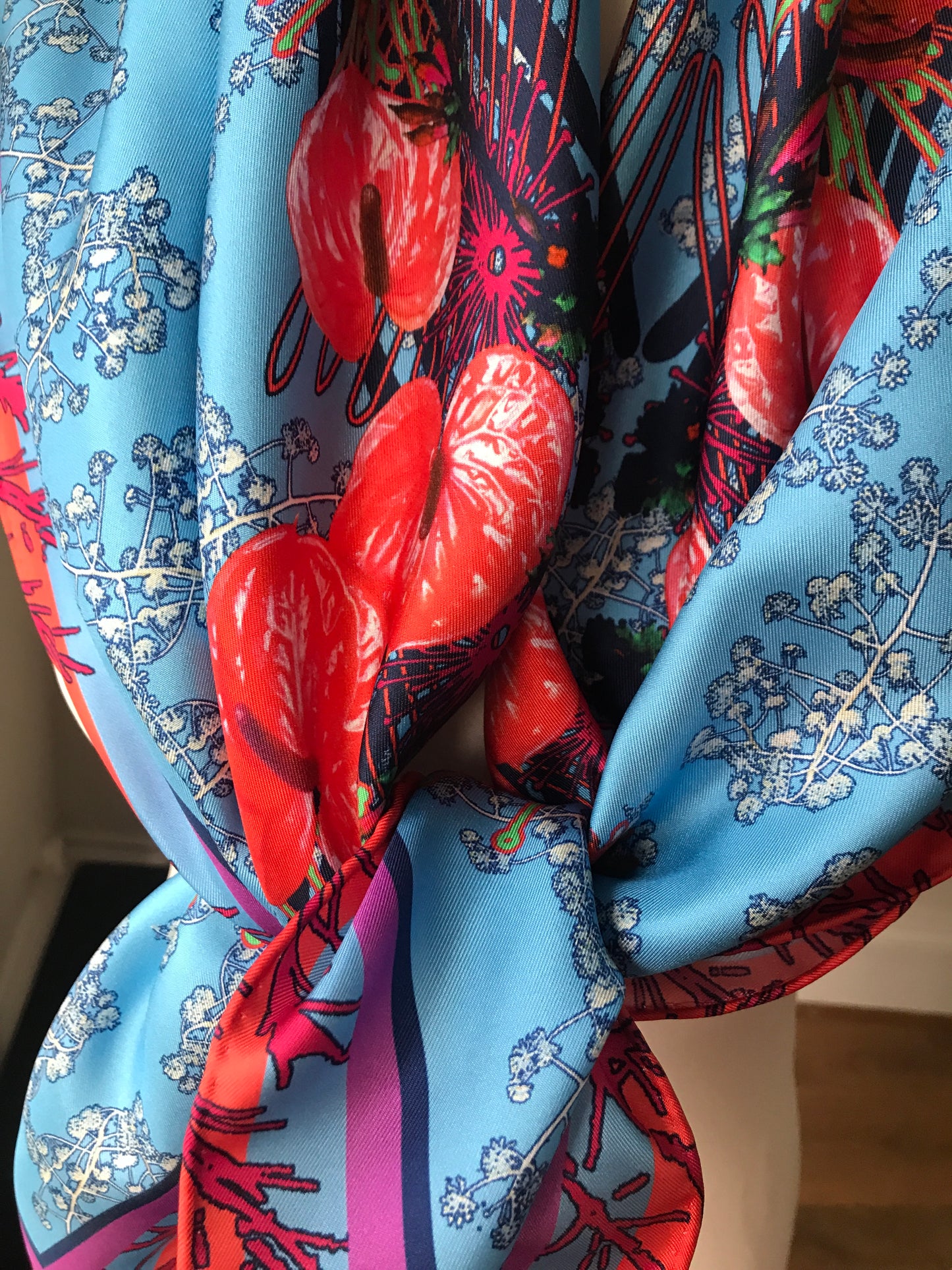 'Juicy Fruit' Silk Twill Scarf